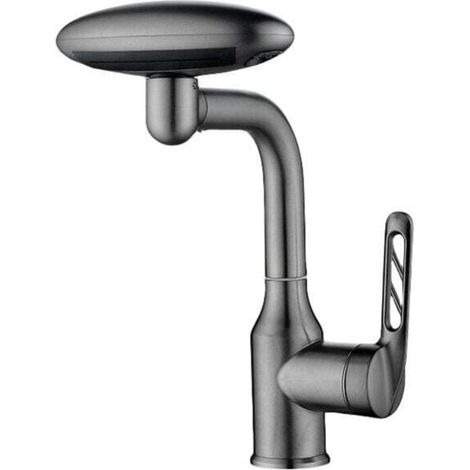 Badezimmer-wasserhahn Mit 4 Modi, 360° Drehbar, Multispray-düse, Einfache Installation, Robustes Design - Grau