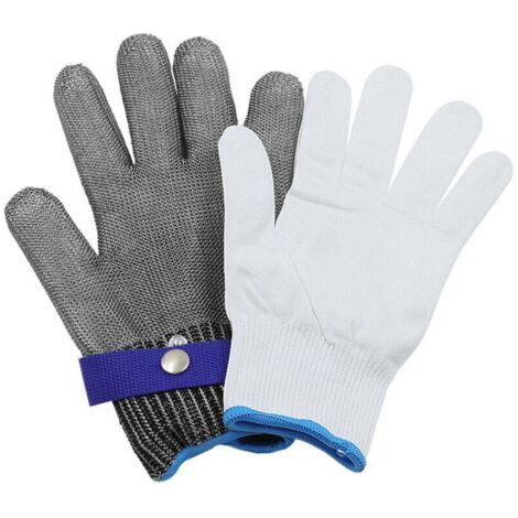 Schnittfeste Küchenhandschuhe, Schutzstufe 5. Kettenpanzer-handschuhe Für Metzger Und Austernzüchter, Ideal Zum Schneiden Mit Der Mandoline, Fleischschneiden Und Tranchieren. Bequem Und Langlebig.