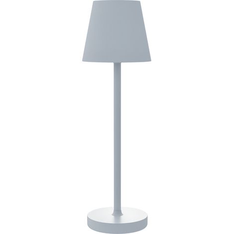 Kabellose Led-nachttischlampe, Usb-c Aufladbare Tischlampe, 3 Farben, Ø 11,2 X 36,5 Cm, Grau