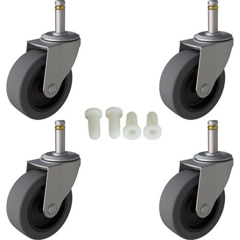 Ersatzrollen Für Rubbermaid-wagen, 7,6 Cm, Schwenkbare Rollen, Tpr-gummistift 7/16" X 1-3/8" Für Rubbermaid-wischeimer, 4er-pack