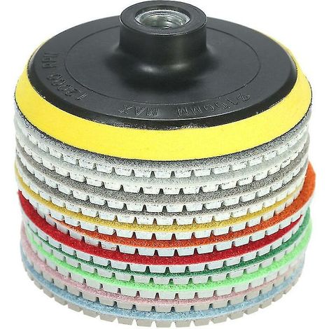 12er-set Diamant-schleifteller, 4 Zoll (je 2 Stück Für Körnung 30/50 + Je 1 Stück Für Körnung 100/200/400/800/1500/3000/6000 + 1 Schleifscheibe)