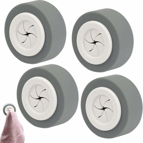 4pack Selbstklebende Handtuchhalter, Runder Klebehaken Mit Clip-halterung, Abs-kunststoff Selbstklebender Handtuchhaken Für Badezimmer, Bohrfreie Haken Für Küche Und Haushalt