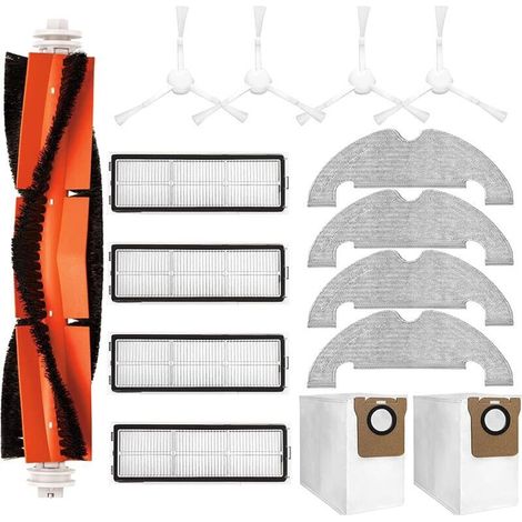 Zubehör- Und Ersatzteilset Für Dreame D10 Plus Rls3d Saugroboter, 1 Hauptbürste, 4 Seitenbürsten, 4 Filter, 4 Wischtücher, 2 Staubsaugerbeutel