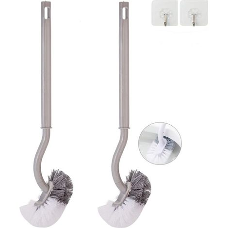 Set Aus 2 Gebogenen Toilettenbürsten Ohne Halterung Für Das Badezimmer - Langlebige Toilettenbürste Unter Dem Rand, Haushaltsreinigungsbrushes