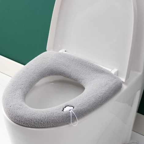 Ovale Toilettensitzbezüge – 3er-pack, Dick Und Weich, Mit Griff, Dehnbar Und Waschbar