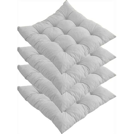 4er-set Dicke Stuhlkissen, 40 X 40 Cm Esszimmer-stuhlkissen, Garten-stuhlkissen Für Haus, Büro, Innen- Und Außenbereich (grau)