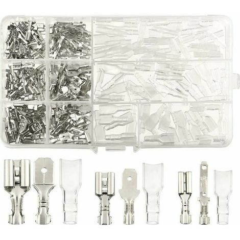 270 Stück Elektrische Crimpverbinder, T-verbinder Für Kabel, Männliche Und Weibliche Flachsteckverbinder Mit Isolierter Hülse, 2,8 Mm 4,8 Mm 6,3 Mm