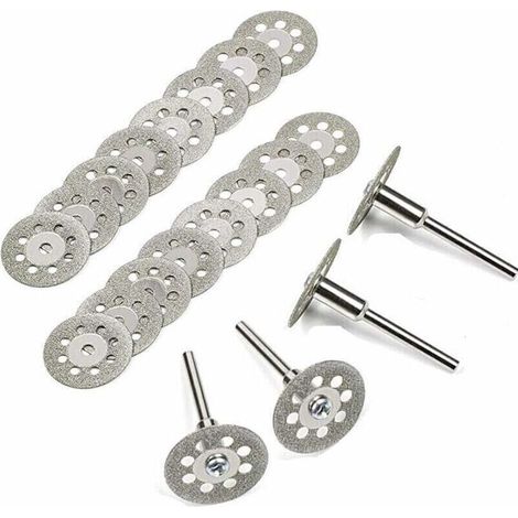 Diamant-trennscheibe, 20 Stück 22 Mm Mini-diamant-trennscheiben Mit 4 Stück Dornen Für Rotationswerkzeuge, Zum Schneiden Von Glas Und Edelsteinen