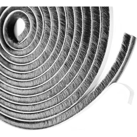 1 Stück Schiebetür-dichtungsbürste, 9 Mm (b) X 9 Mm (t) X 6 M (l), Selbstklebende Türdichtung, Staubdichte Klebebürstenleiste Geeignet Für Isolierung Und Windschutz