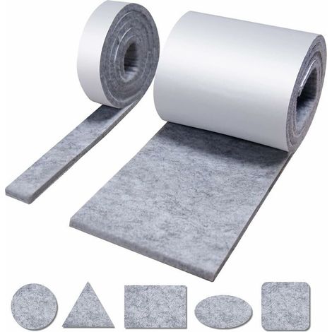 Möbelgleiter, Filzgleiter, 2 Rollen Selbstklebender Filz (100 X 10 Cm Und 100 X 2 Cm), Stuhlgleiter, Gleiter Für Möbel Und Ihren Holzboden