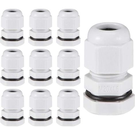 10 Stück Kabelverschraubungen M20, 6–12 Mm Einstellbar, Wasserdicht Ip68, Metrischer Kunststoffeinsatz Für Außen-anschlussdosen, Grau