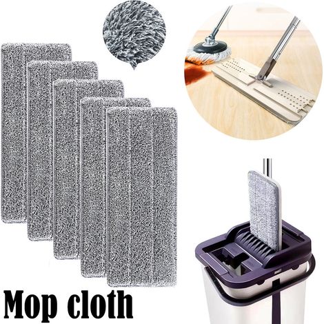 Mikrofaser-wischbezüge Für Flachmopp – 5er-pack Waschbare Tücher 33 X 12 Cm, Hohe Saugfähigkeit, Abnehmbarer Bezug