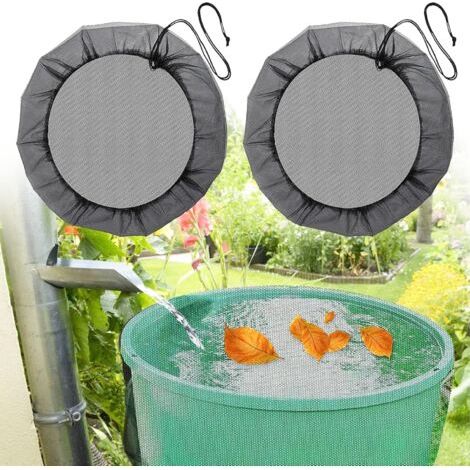 2 Stück Regenwassertank-netz, Ø 60 Cm Regentonne-abdeckung Mit Kordelzug, Verstellbares Schutznetz, Schutz Vor Laub Und Mücken