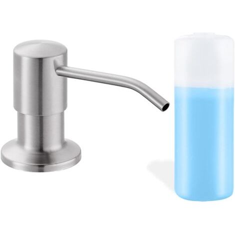 Integrierter Seifenspender Für Küchenspüle, Pumpenkopf Aus Gebürstetem Edelstahl (integriertes Kunststoffgehäuse) Mit 500-ml-nachfüllflasche