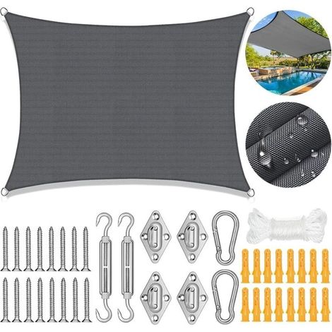 Rechteckiges, Wasserdichtes Schattensegel 3x2 M, 95% Uv-schutz, Reißfest, Außenschattensegel Für Terrasse, Geeignet Für Garten, Patio Und Außenbereich