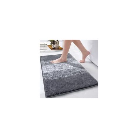 Rutschfester, Maschinenwaschbarer Badteppich, 80 X 120 Cm, Super Wasserabsorbierend, Extra Weicher Badezimmer- Und Wc-teppich, Grau