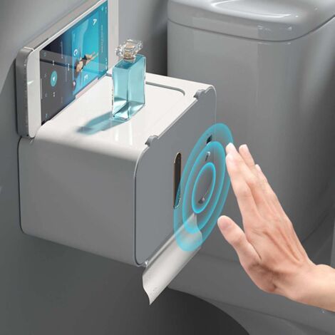 Berührungsloser Toilettenpapierautomat, Wandmontierter Handtuchspender, Selbstklebender Toilettenpapierhalter (ohne Bohren) Für Küche Und Bad