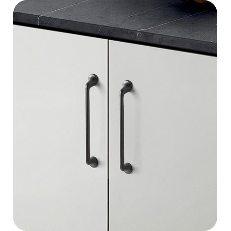 2er-set Möbelgriffe, Schrankgriff, Schubladengriff, Küchenschrankgriff, Grau, Lochabstand 192 Mm, Zinklegierung