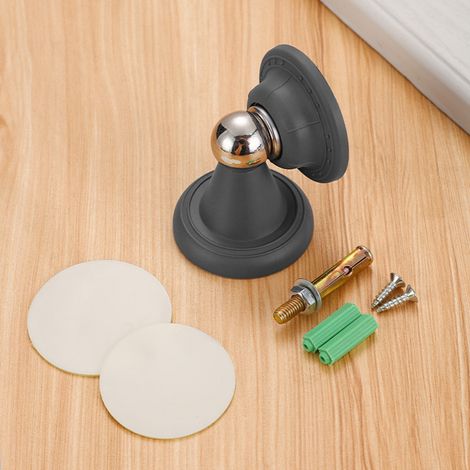 Graue Abs-türstopper Ohne Bohren, Für Zimmertüren, Magnetischer Türstopper Mit Leiser Und Starker Haftung