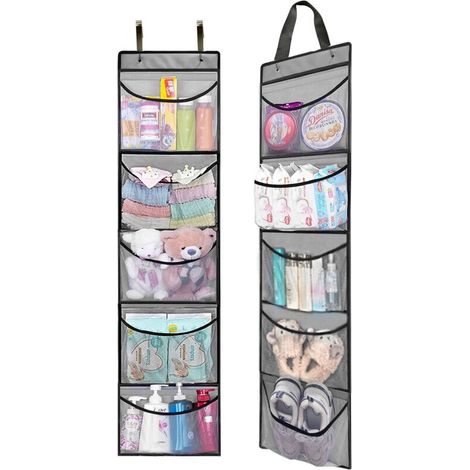 Set Aus 2 Hängeregalen, Organizer Für Aufbewahrungsschrank, Hängeorganizer, Grau