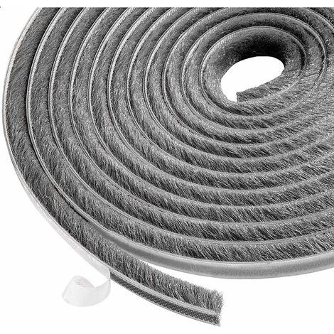 Tür- Und Fensterdichtung 10m Bürstenband, Selbstklebende Wind- Und Staubschutz-dichtungsleiste Für Schiebefenster Und -türen, Breite 9mm X Höhe 9mm (girs)