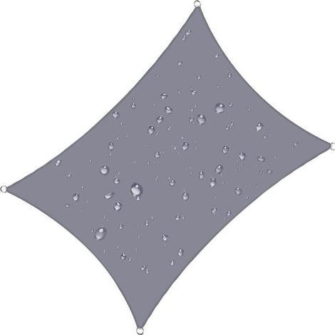 Rechteckiges Sonnensegel 4x5 M, Wasserdicht, 93 % Uv-schutz, Windbeständig, Aus Polyester Mit Uv-schutz Für Garten, Terrasse Und Camping, Grau