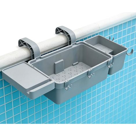 Aufbewahrungsset Für Pool Mit Getränkehalter Und Haken – Multifunktionales Poolzubehör Und Spaßgadgets, Universelle Passform Für Aufstellpools