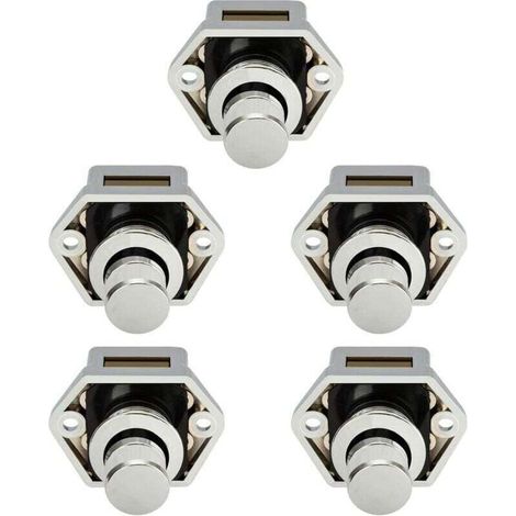 5 Stück Mini-druckknopf Für Schublade, Schrank, Tür, Riegel, Wohnwagen, Campingmobil, Boot, Chrom