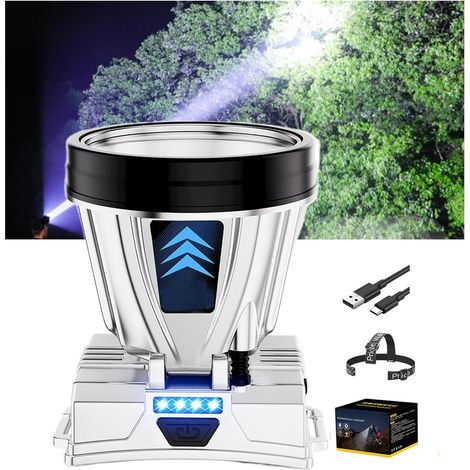 Wiederaufladbare Led-stirnlampe, 2x 1200 Mah Akkulaufzeit, 40 Leds Mit 3 Betriebsmodi – Weißes Licht