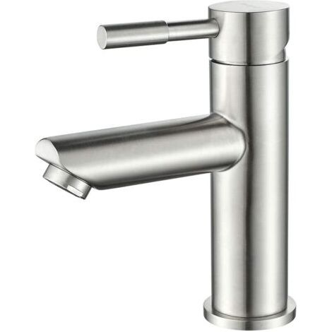 Einhebel-waschtischmischer Aus Edelstahl – Graue Oberfläche – Wassersparender Strahlregler – Einfache Installation Mit Enthaltenen Anschlüssen