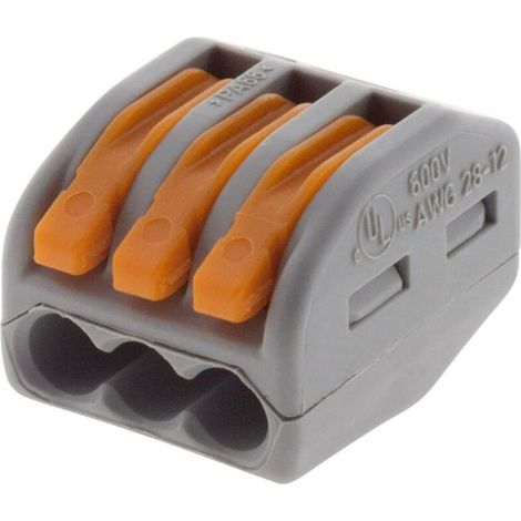 Satz Mit 50 Mini-schnellanschlussklemmen S222 Mit Hebel Für Starre Und Flexible Drähte - 3 Eingänge