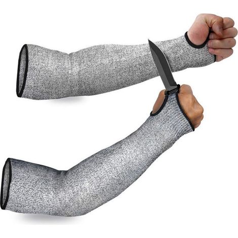 45 Cm Armschutzstulpen, Klasse 5, Schnittfest, 2 Paar Hitzebeständige Ärmelschoner Für Feines Leder, Geschliffen, Für Männer Und Frauen