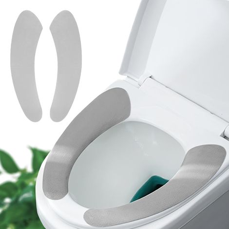 1 Paar Dünne Und Warme Toilettensitzauflage, Selbstklebend, Anpassbar Und Zuschneidbar, Bequem Und Leicht Zu Reinigen (grau)