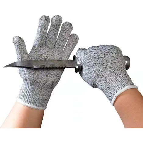 Schnittfeste Graue Handschuhe, Ein Paar, Zum Schutz Vor Kratzern Und Für Die Sicherheit Beim Glasschneiden.