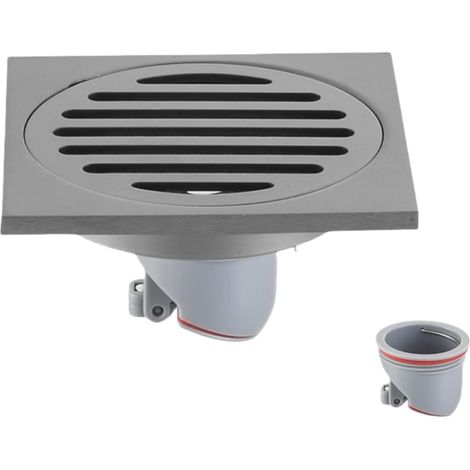 Bodensiphon Für Badezimmer, Edelstahl Grau, Große Kapazität, Geeignet Für Duschbereiche, Gebürstetes Gestreiftes Finish, Zum Einmaligen Gebrauch.