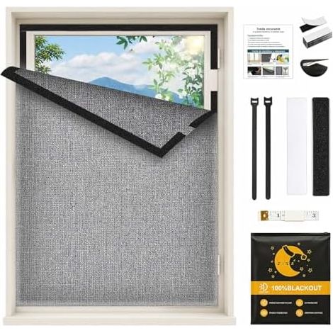 Verdunkelungsvorhang Ohne Bohren, Zuschneidbarer Verdunkelungsstore Aus Leinen, Sonnenschutzfolie, Thermisches Verdunkelungsgewebe Für Fenster Und Dachfenster, Ideal Für Reisen Und Schlafzimmer, 100x1