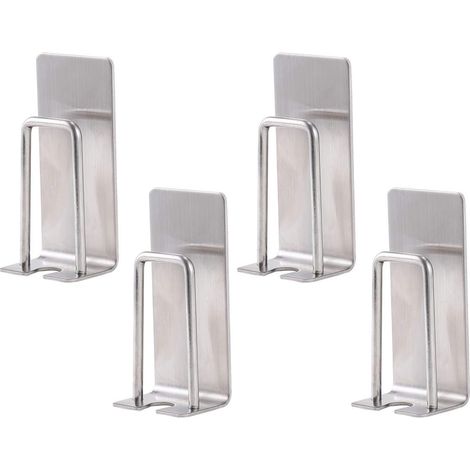Zahnbürstenhalter 4er-set – Edelstahl-zahnbürstenhalter Zur Wandmontage – Für Becher, Tassen Und Zahnbürsten – Wasserdicht Und Selbstklebend – Ohne Bohren – Für Das Badezimmer