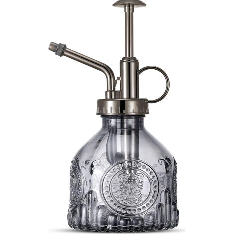 Vintage Glas-sprühflasche Mit Oberpumpe, Kleine Gießkanne Für Zimmer- Und Außenpflanzen, Grau