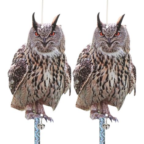 2er-set Vogelvertreiber Mit Abschreckendem Anti-tauben-band, Vogelscheuche Aus Pappe, Eule Als Vogelverschreckung
