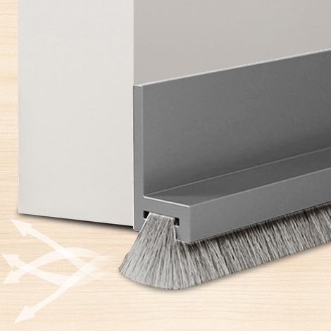 Türdichtung 100 Cm 53 Mm Mit Selbstklebender Bürste, Bürstendichtung, Türdichtung, Bürstendichtung, Grau