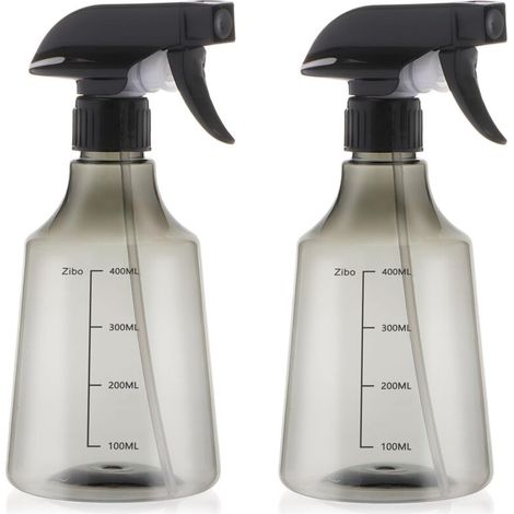 Set Aus 2 Wasserflaschen Mit Feinnebel-sprüher Und Blättern Für Pflanzen, Grau