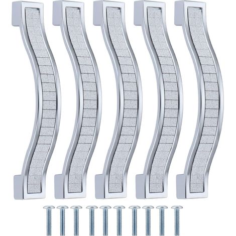 10er-set Schubladengriffe Aus Strass-kristall-legierung Für Kommode, Schrank, Küche Und Kleiderschrank, Silber, 96mm-10stk