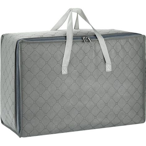 Aufbewahrungstasche Für Kleidung, 1er-pack, Dicke Vlies-aufbewahrungstasche Für Bettdecken, Kleidung Und Bettwäsche, Grau - Mittel 55 X 35 X 20 Cm