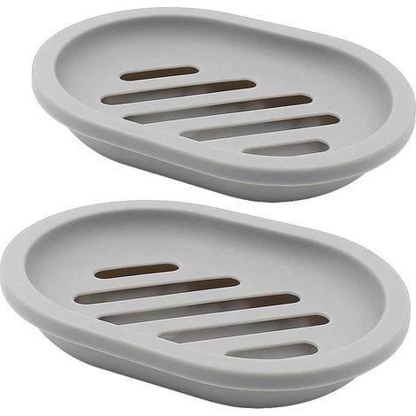 Seifenspender, 2er-set, Mit Abtropfschale, Seifenhalter Und Seifensparer, Leicht Zu Reinigen, Schnelltrocknend, Verhindert Das Heruntertropfen Der Seife (grau)