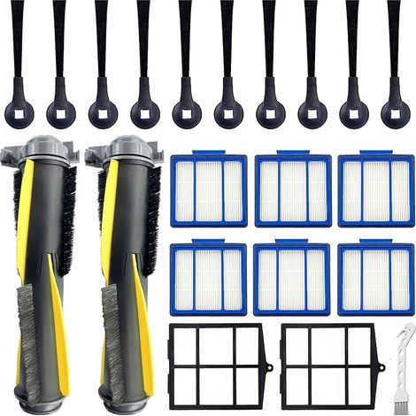 Tivcroxs Zubehörset Für Shark Iq Saugroboter Rv1001ae Rv1000 Rv1001 Av970 Av993 Rv912s Av1002ae Ur1000sr Qr1000sb Ur1005ae Av1102arus, 2 Hauptbürsten, 6 Filter, 10 Seitenbürsten