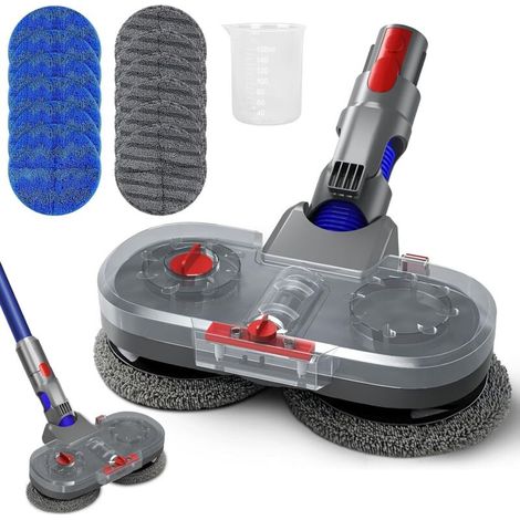 Elektrischer Wischaufsatz Für Dyson V7 / V8 / V10 / V11 / V15 Staubsauger, Elektrischer Bodenwischer Für Dyson Mit Abnehmbarem Wassertank Und 12 Waschbaren Wischtüchern (grau)