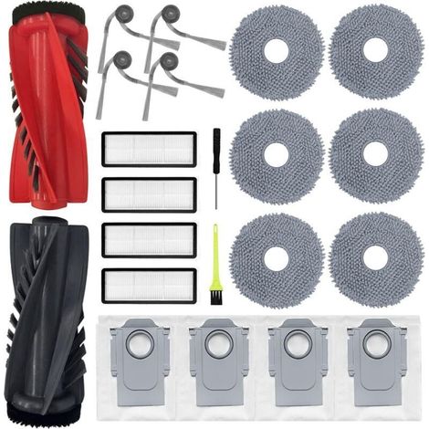 Zubehör Für Roborock Qrevo Curve/qrevo Edge/qrevo Curv S5x/ Qrevo Edge S5a, Ersatzteile Mit 1 Hauptbürste, 4 Hepa-filtern, 6 Wischmopps, 4 Staubbeuteln, 4 Seitenbürsten