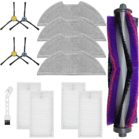 Kimsin Zubehör Für Eureka E10s Nere10s, Für Midea M9, Für Obode A8 A8 Plus Ersatzteile Für Saugroboter, Rotationsbürste + 4 Filter + 4 Reinigungstücher + 4 Seitenbürsten