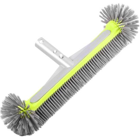 Robuste Profi-bürste Für Poolwände Und -fliesen, 44,5 Cm Runder Bürstenkopf Mit Stabilem Aluminiumstiel, Hochwertige Nylonborsten Mit Ez-clip