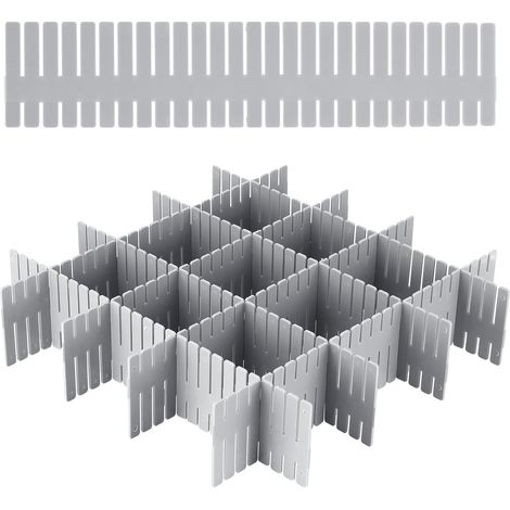 24 Stück Schubladentrenner, 32 X 7 Cm Schubladenorganizer, Kunststoff-schubladengitter, Verstellbar, Für Unterwäsche Und Socken